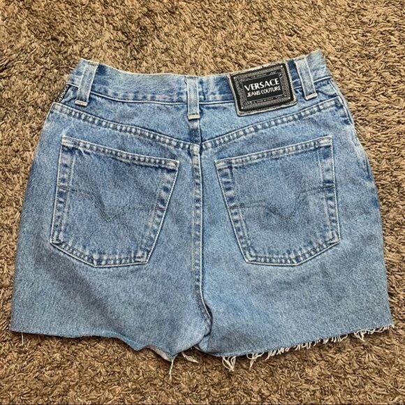 Versace Jeans Couture Distressed Blue denim shorts Size 30 - Picture 2 of 9